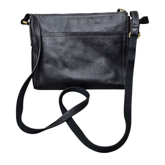 Fossil Emma Pebble Leather Slim Black Shoulder Crossbody Bag - Picture 8 of 16